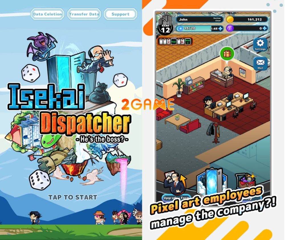 Tạo hình và đồ họa pixel độc đáo trong game Isekai Dispatcher Pixel game