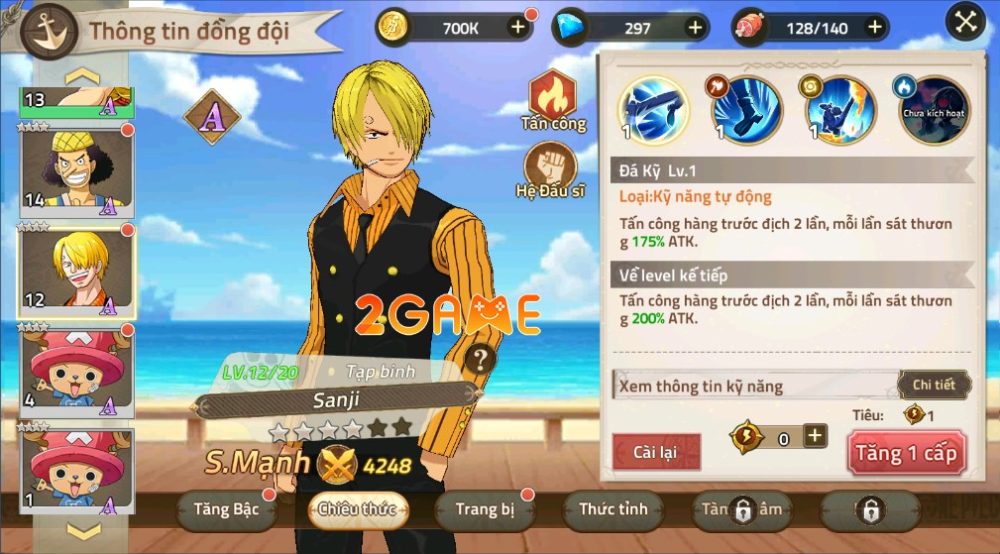 kho-bau-dai-chien-3 Tuy chỉ thuộc bậc A nhưng Sanji trong game Kho Báu Đại Chiến vẫn cực hot