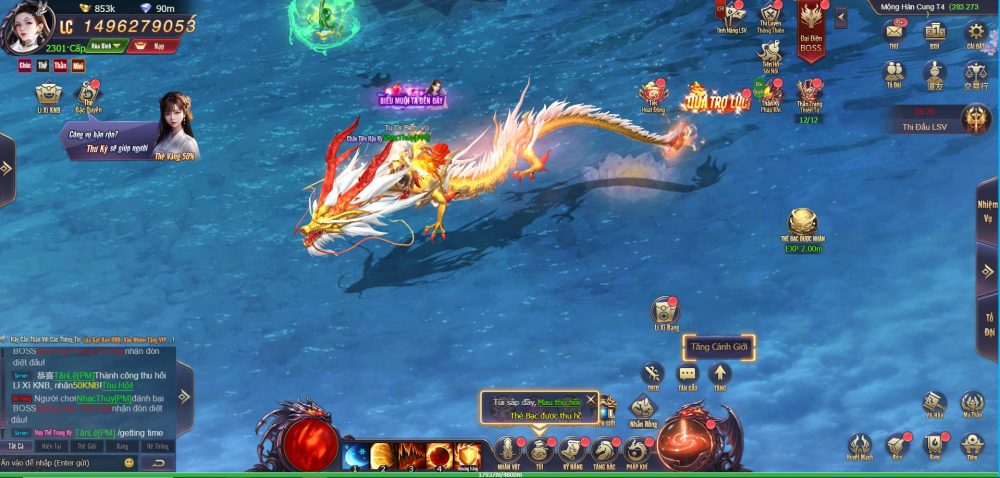 Giao diện trên PC của game Kiếm Vũ CMN