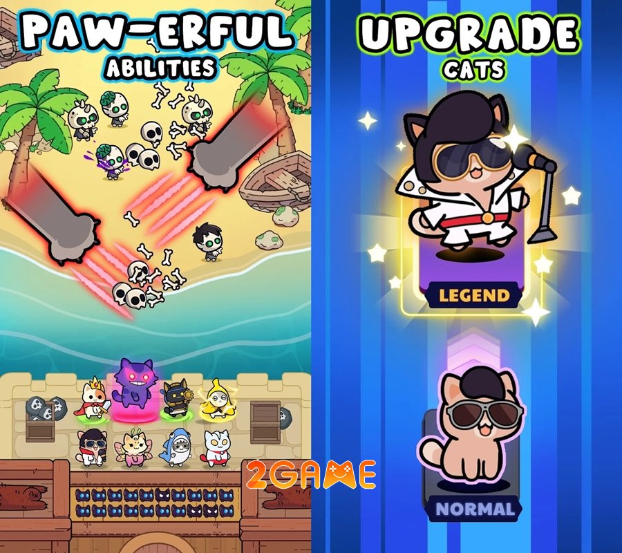 kitty-keep-ios-android-4 Kitty Keep – Dùng những chú mèo đáng yêu để bảo vệ lâu đài bãi biển của bạn kitty keep ios android 4