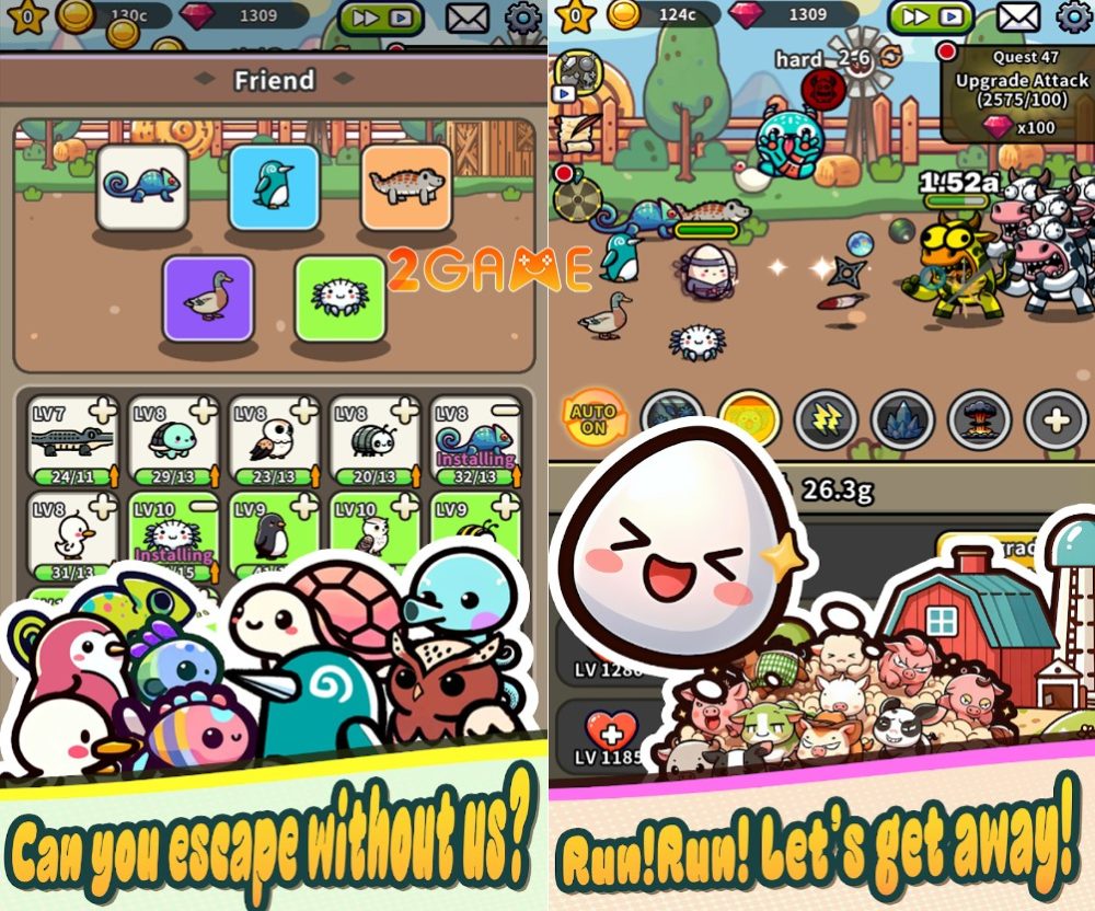 legend-of-egg-idle-rpg-2 Chiêu mộ những người bạn đồng hành để chống lũ những con vật trong nông trại Legend of Egg: Idle RPG