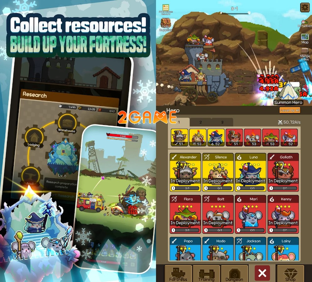 merge-hamster-4 Chiêu mộ các chú hamster siêu đáng yêu trong game MERGE HAMSTER