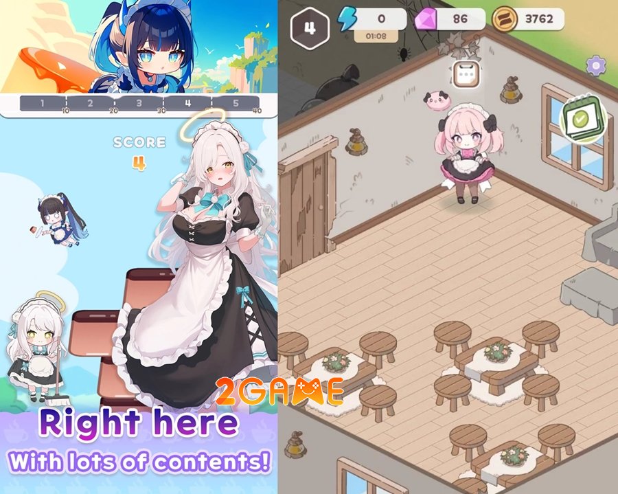 Merge Maid Cafe – Isekai Story: Game mô phỏng, hợp nhất với những cô hầu gái dễ thương mergemaidcafe 4