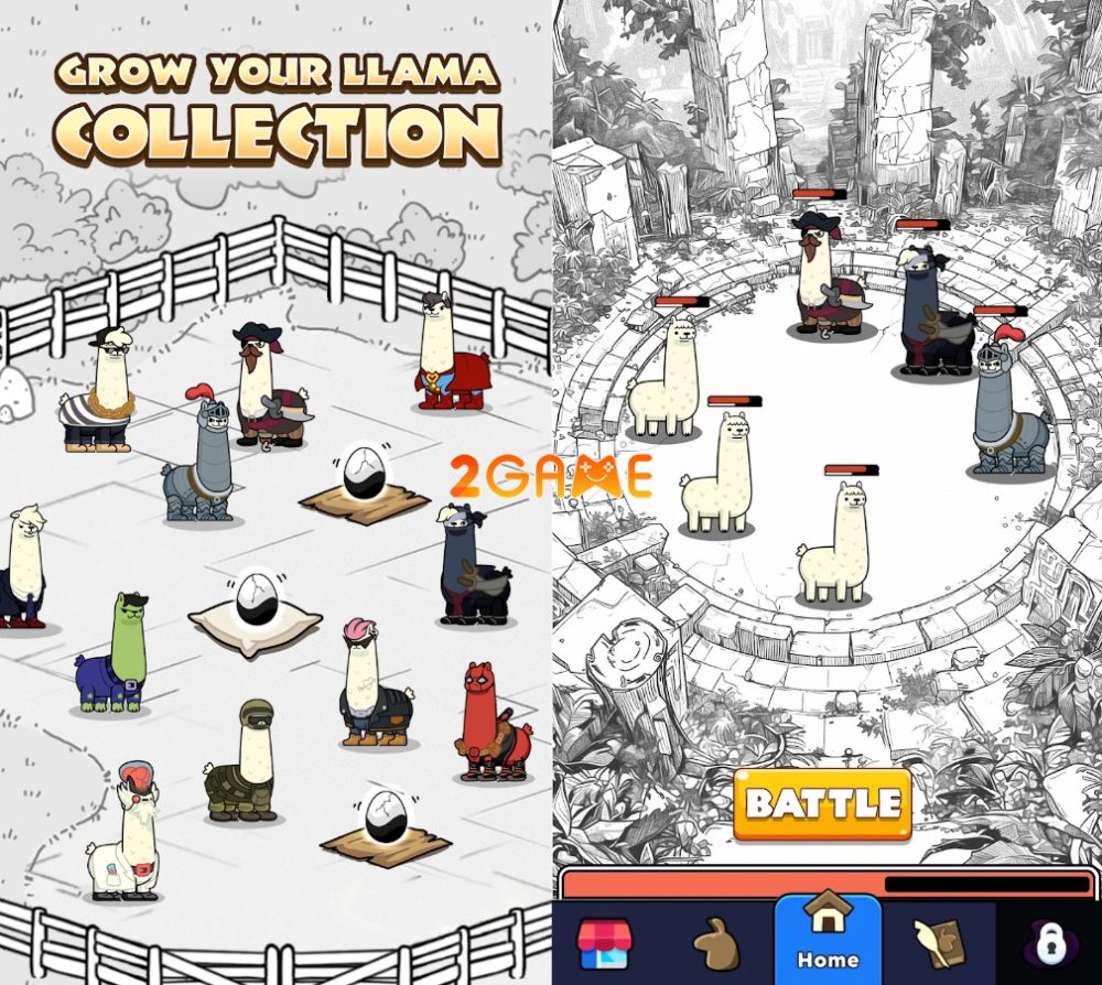 mutant-llama-2 Đồ họa và tạo hình độc đáo của game Mutant Llama: IDLE Breed Games