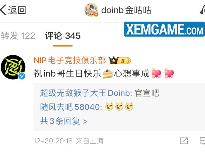 LMHT: Doinb tuyên bố trở lại thi đấu ở LPL trong ngày sinh nhật tuổi 28 nip doinb 2025 1