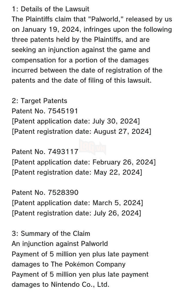 Palworld doi mat voi so tien boi thuong khong lo khi Nintendo quyet dinh lam lon chuyen 2 Palworld đối mặt với số tiền bồi thường khổng lồ khi Nintendo quyết định làm lớn chuyện