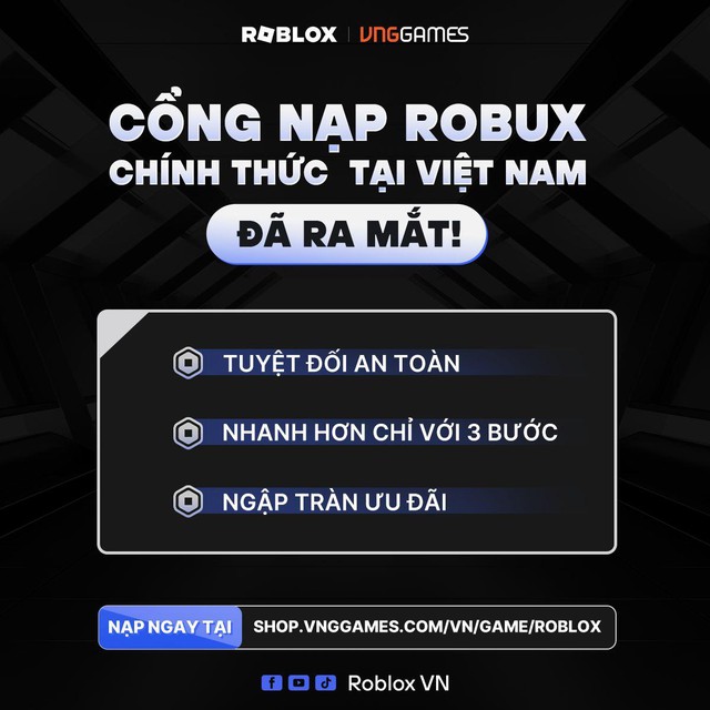 Roblox - VNG chính thức ra mắt cổng nạp mới cùng những ưu đãi hấp dẫn- Ảnh 1. Roblox - VNG chính thức ra mắt cổng nạp mới cùng những ưu đãi hấp dẫn- Ảnh 1.