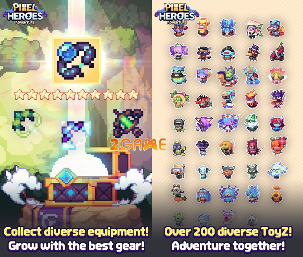 pixel-heroes-adventure-mmo-3 Thú cưng, kỹ năng và trang bị trong game Pixel Heroes Adventure MMO cực kỳ đa dạng