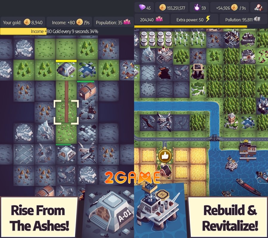 Post Apo Tycoon – Game chiến thuật nhàn rỗi khôi phục nhân loại từ đống tro tàn post apo tycoon 1