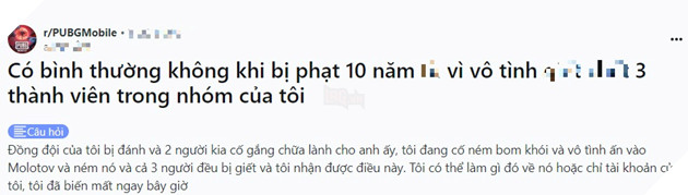 Chi vi mot hanh dong sai lam, game thu PUBG Mobile bi khoa tai khoan 10 nam 2 Chỉ vì một hành động sai lầm, game thủ PUBG Mobile bị khóa tài khoản 10 năm