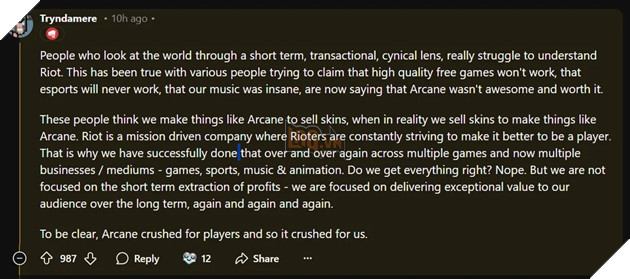 Riot Games lên tiếng phản pháo những tin đồn rằng Arcane 2 gây lỗ nặng nề