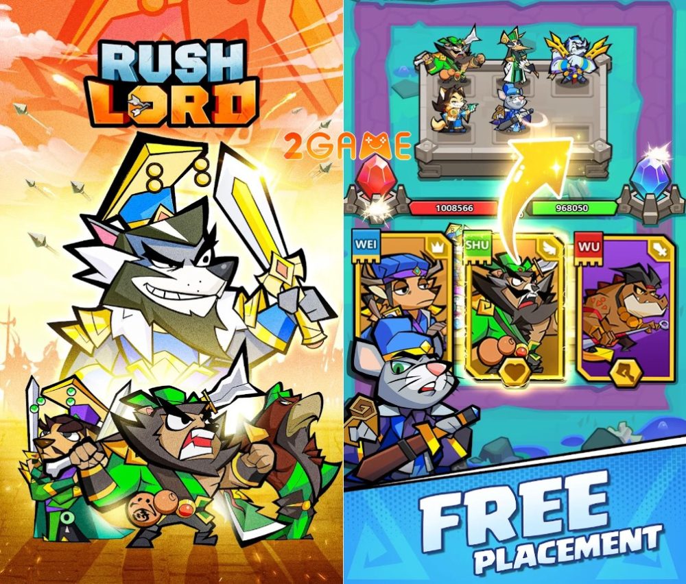 Xây dựng đội hình Tam Quốc động vật của riêng mình trong game Rush Lord: Tower Defense TD