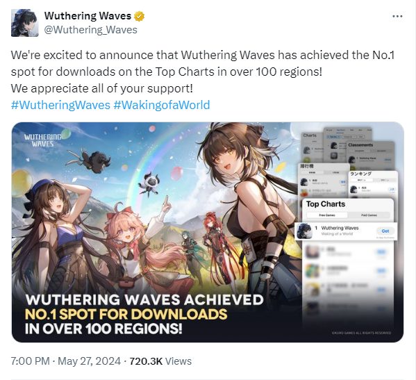 Kình địch của Genshin Impact công phá các bảng xếp hạng, leo top 1 tại hơn một trăm khu vực- Ảnh 2. Kình địch của Genshin Impact công phá các bảng xếp hạng, leo top 1 tại hơn một trăm khu vực- Ảnh 2.