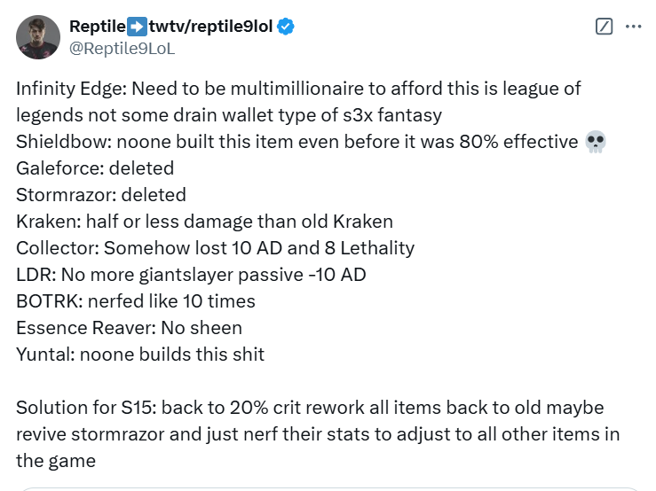 screenshot_8-1 LMHT: Streamer Reptile liệt kê ra lý do trang bị khiến Xạ Thủ cổ điển “không có đất sống” screenshot 8 1