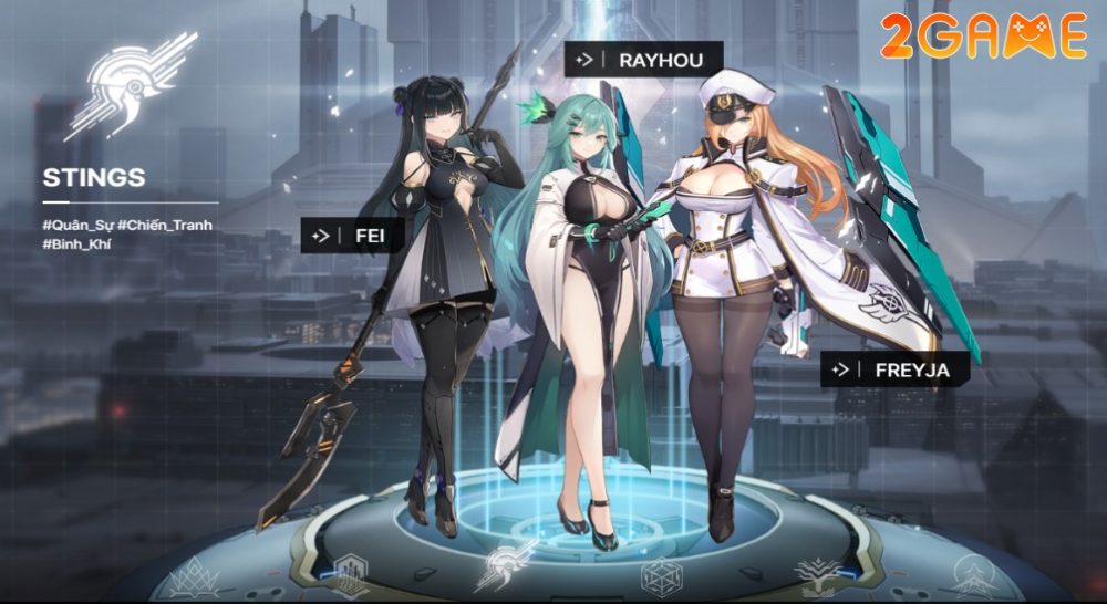 Thế lực Stings cực mạnh với bộ ba Fei, Rayhou và Freyja trong game STARSEED: Asnia Trigger
