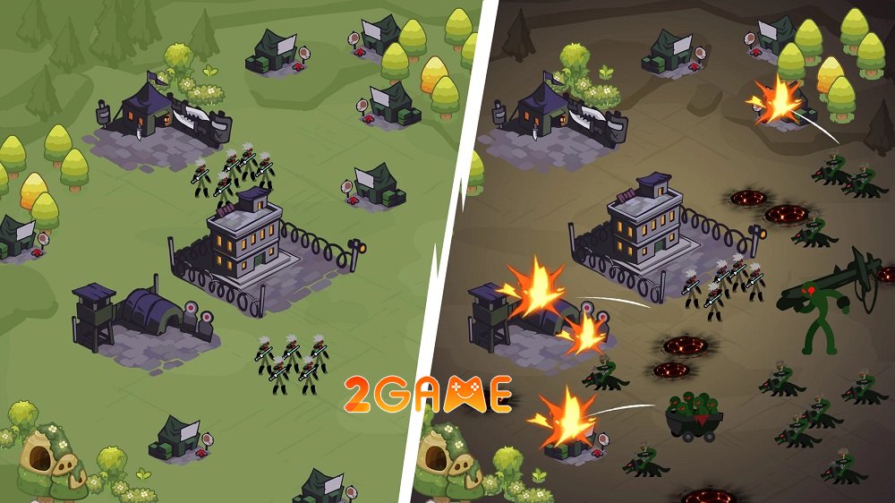 Stick Fall: Frontier War TD – Hành trình thủ thành nguy hiểm với tư cách là người que stickfall td 1