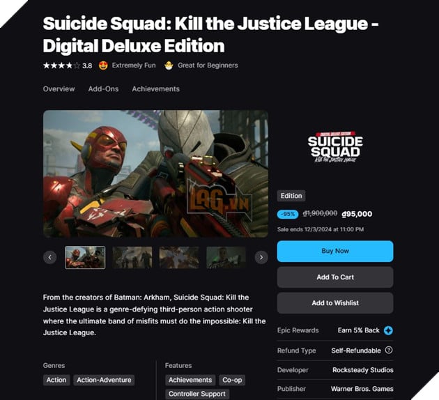 Bom xịt đình đám Suicide Squad: Kill the Justice League Giảm Giá Cực Sốc Trên Epic Games 2