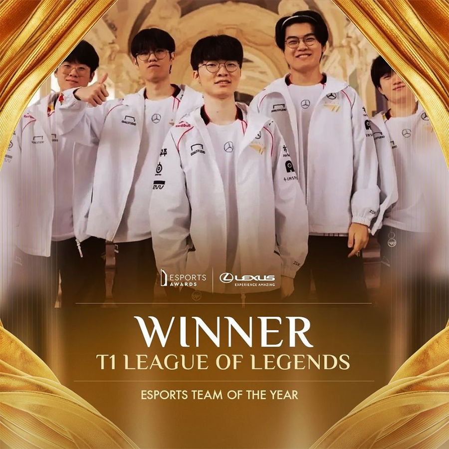 t1-esports-awards-2024 T1 và Faker đại thắng tại Esports Awards 2024 t1 esports awards 2024