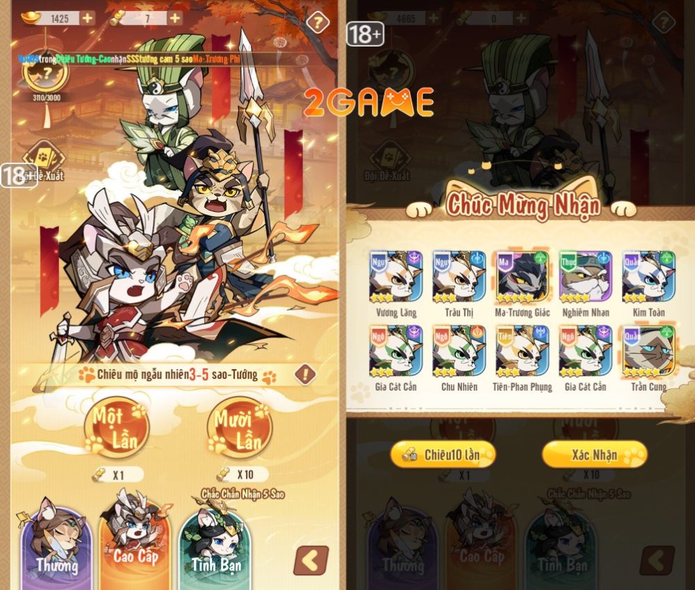 tam-quoc-meo-sohagame-6 Bảo hiểm và tỉ lệ ra tướng 5 sao cực cao trong Tam Quốc Mèo SohaGame