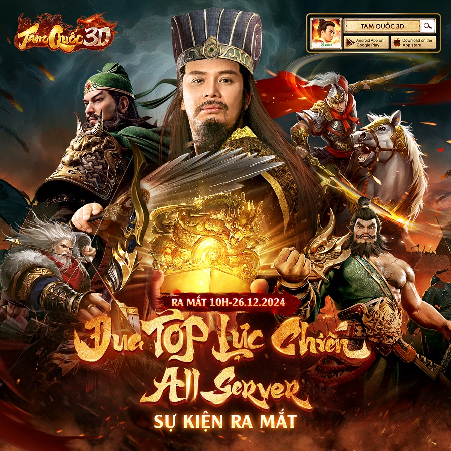 Tam Quốc 3D chính thức ra mắt lúc 11:00 ngày 26/12/2024 với hàng loạt sự kiện đua TOP và ưu đãi chưa từng có tamquoc3d ramat 4