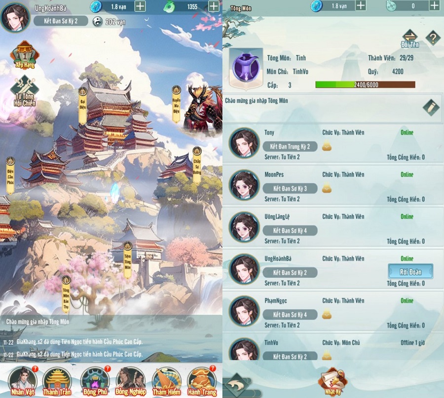 thatnghieptutiendi-tongmon-1 Tông Môn tính năng phát huy sức mạnh tập thể trong Thất Nghiệp Tu Tiên Đi – Vplay thatnghieptutiendi tongmon 1
