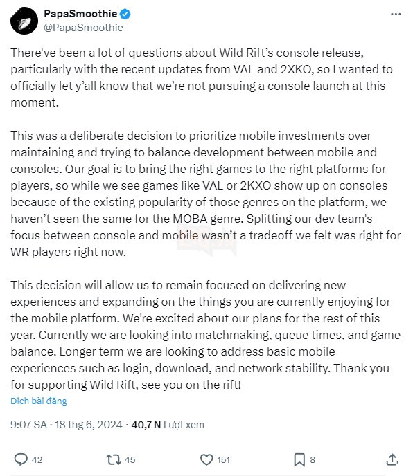 Riot Games quyết định quay xe khi hoãn việc đưa Liên Minh: Tốc Chiến lên Console