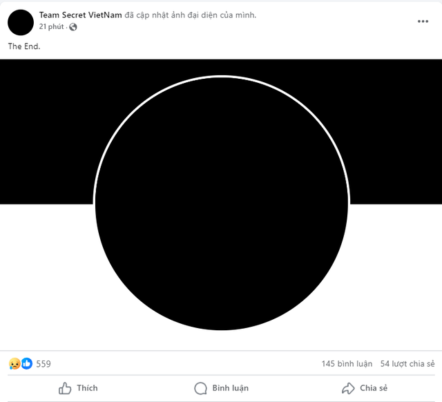 Team Secret cập nhật ảnh đại diện đen kèm dòng caption Team Secret cập nhật ảnh đại diện đen kèm dòng caption