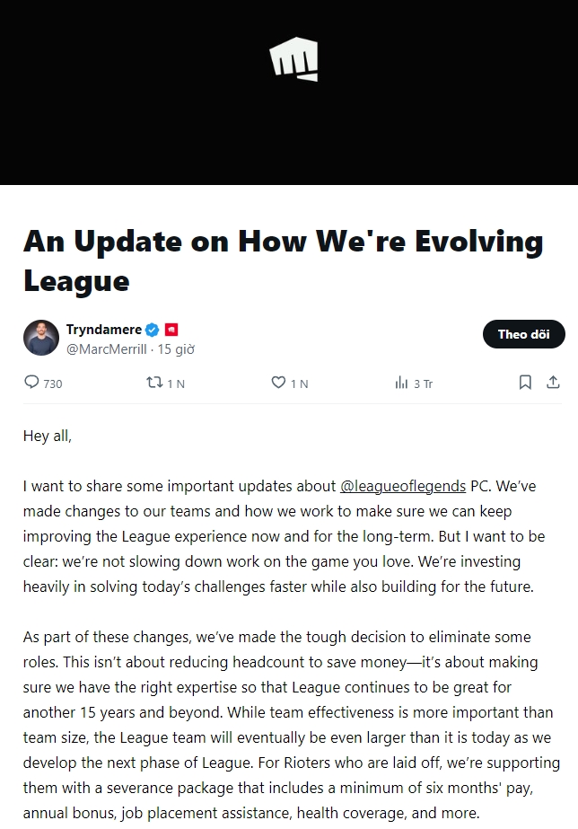 tunglv_16_10_2024_16_20 Riot Games lại tiếp tục sa thải nhân viên, nhằm vào nhóm phát triển Liên Minh Huyền Thoại tunglv 16 10 2024 16 20