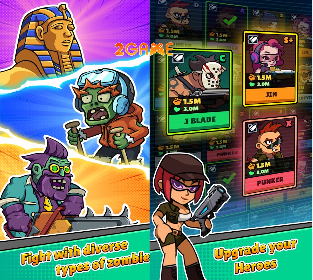 Chiêu mộ và nâng cấp các nhân vật của bạn trở nên mạnh mẽ hơn Undead Land: Zombie Roadkill