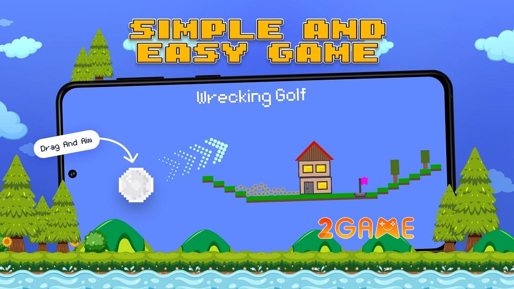 Wrecking Golf cho phép bạn bắn những quả bóng golf để phá hủy đồ đạc wrecking golf ios android 1