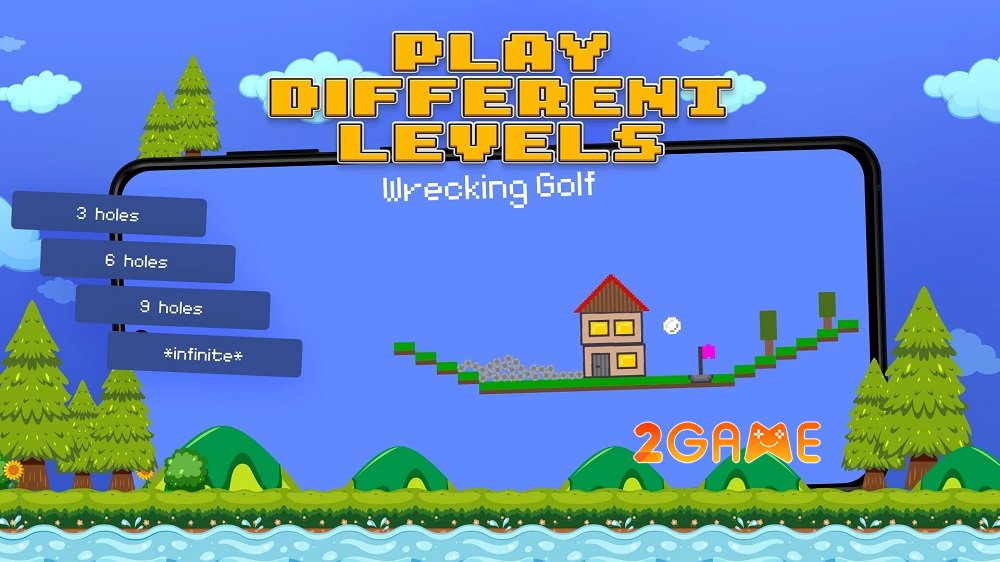 Wrecking Golf cho phép bạn bắn những quả bóng golf để phá hủy đồ đạc wrecking golf ios android 2