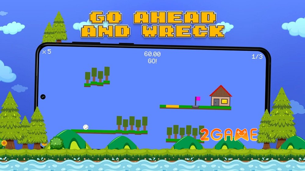 Wrecking Golf cho phép bạn bắn những quả bóng golf để phá hủy đồ đạc wrecking golf ios android 3