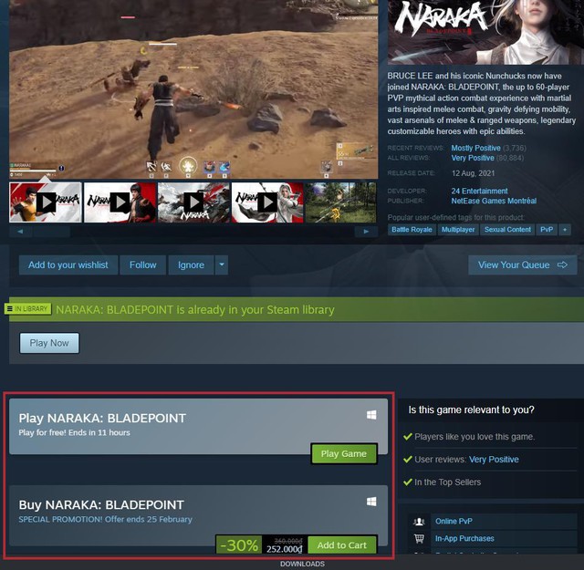 Đếm ngược 10 tiếng kết thúc sự kiện chơi free Naraka: Bladepoint, tiết kiệm 30% khi mua trước ngày 26/2 - Ảnh 1.