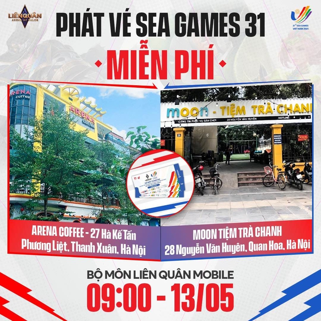 Esports không chiếu TV, game thủ Liên Quân được lấy vé xem SEA Games miễn phí, Garena còn tặng 1 loạt skin SS - Ảnh 1. Esports không chiếu TV, game thủ Liên Quân được lấy vé xem SEA Games miễn phí, Garena còn tặng 1 loạt skin SS - Ảnh 1.