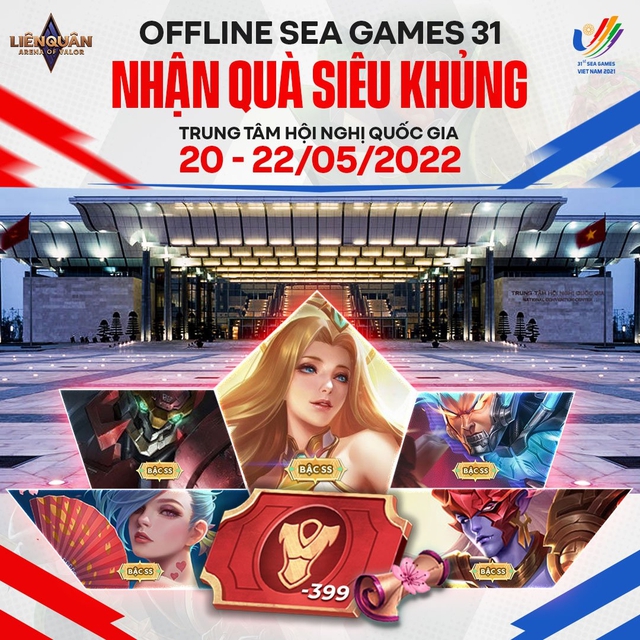 Esports không chiếu TV, game thủ Liên Quân được lấy vé xem SEA Games miễn phí, Garena còn tặng 1 loạt skin SS - Ảnh 2. Esports không chiếu TV, game thủ Liên Quân được lấy vé xem SEA Games miễn phí, Garena còn tặng 1 loạt skin SS - Ảnh 2.