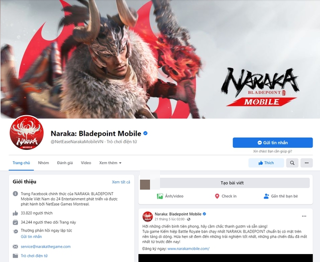 Nóng! Xuất hiện Fanpage Naraka: Bladepoint Mobile tiếng Việt tích xanh – Bản di động sắp phát hành tại VN? - Ảnh 3. Nóng! Xuất hiện Fanpage Naraka: Bladepoint Mobile tiếng Việt tích xanh – Bản di động sắp phát hành tại VN? - Ảnh 3.