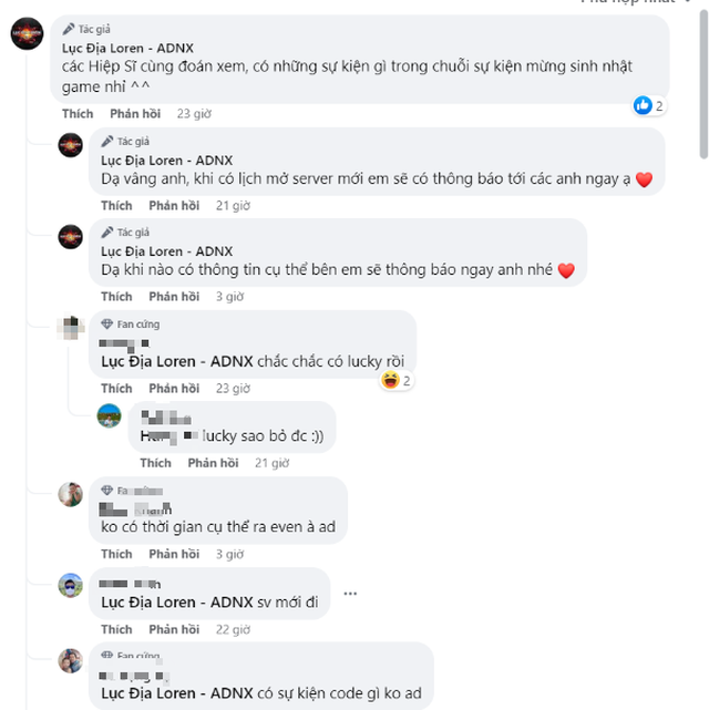 Cộng đồng game thủ háo hức chờ thông tin sự kiện mừng sinh nhật của Lục Địa Loren – ADNX - Ảnh 3. Cộng đồng game thủ háo hức chờ thông tin sự kiện mừng sinh nhật của Lục Địa Loren – ADNX - Ảnh 3.