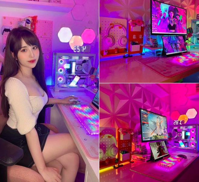 Thấy gái xinh khoe góc gaming "xịn xò", fan nam lập tức soi info, danh tính nữ chính không phải "dạng vừa" - Ảnh 1. Thấy gái xinh khoe góc gaming "xịn xò", fan nam lập tức soi info, danh tính nữ chính không phải "dạng vừa" - Ảnh 1.