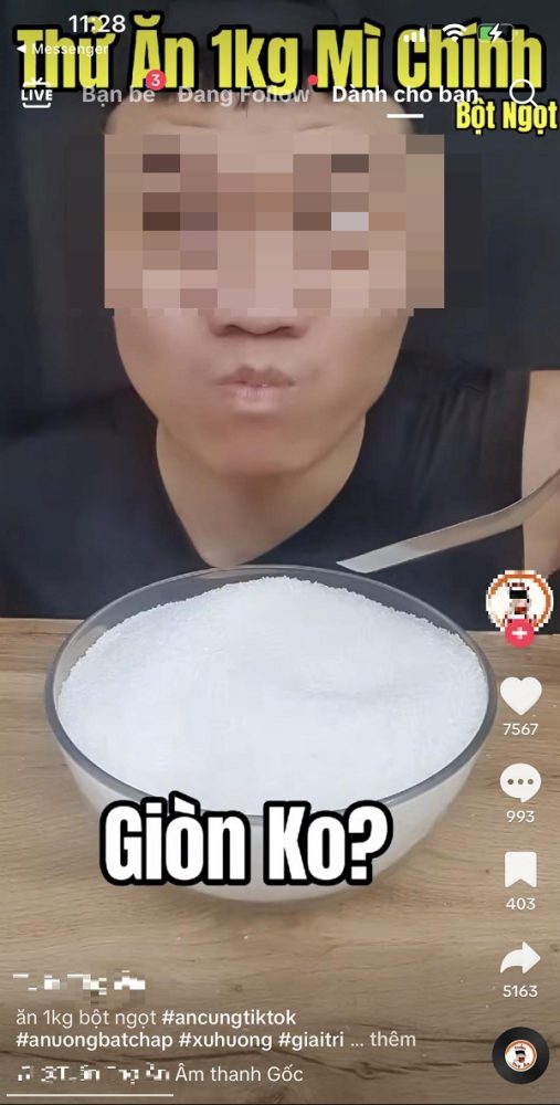 “Ăn vã 1 cân bột ngọt” – TikToker bất chấp tất cả để câu view đáng sợ như thế nào - Ảnh 2. “Ăn vã 1 cân bột ngọt” – TikToker bất chấp tất cả để câu view đáng sợ như thế nào - Ảnh 2.