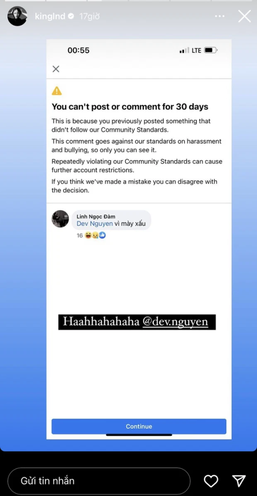 Bất ngờ Linh Ngọc Đàm lại bị Facebook "khoá môi" hẳn 30 ngày, lý do cũng chỉ vì chuyện quen thuộc! 222