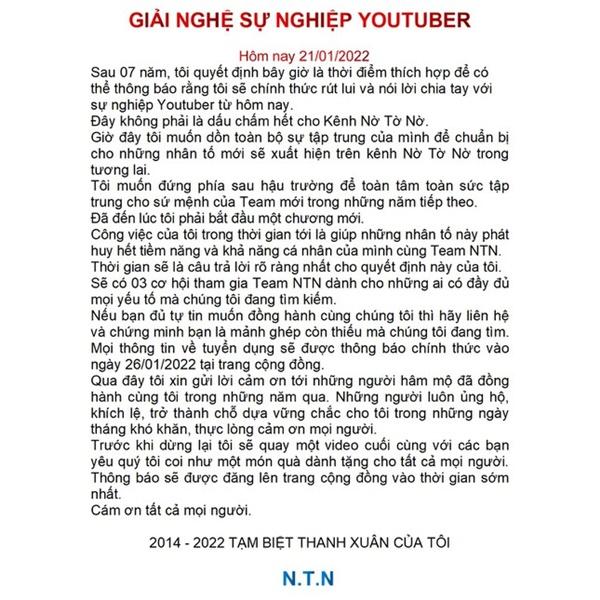 Vừa ra video mới đã gây "bão", NTN quay lại làm YouTube hay chỉ là động thái vu vơ?- Ảnh 2.
