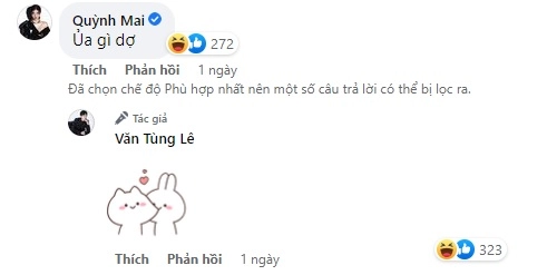 321 Phản ứng không ngờ của Mai Dora khi Văn Tùng công khai trạng thái hẹn hò trên Facebook 321