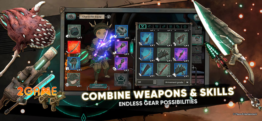 Hệ thống vũ khí đa dạng của game Abyss Roguelike Action RPG