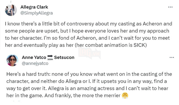 Hoyoverse gặp biến lớn khi lựa chọn diễn viên lồng tiếng cho nhân vật Acheron