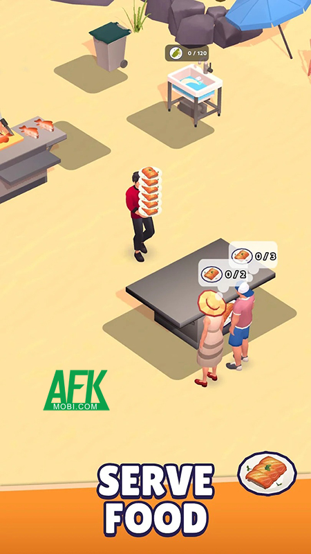 Trở thành ông chủ nhà hàng buffet bãi biển ngoài trời trong game Beach Buffet 1