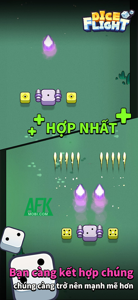 Phát triển hạm đội xúc xắc của bạn để tiêu diệt kẻ thù trong Dice Flight 2