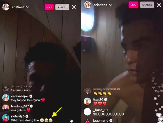 Không nói câu gì cũng hút hơn 400.000 người xem, Ronaldo đã làm gì trong buổi phát sóng trên Instagram? - Ảnh 3. Không nói câu gì cũng hút hơn 400.000 người xem, Ronaldo đã làm gì trong buổi phát sóng trên Instagram? - Ảnh 3.