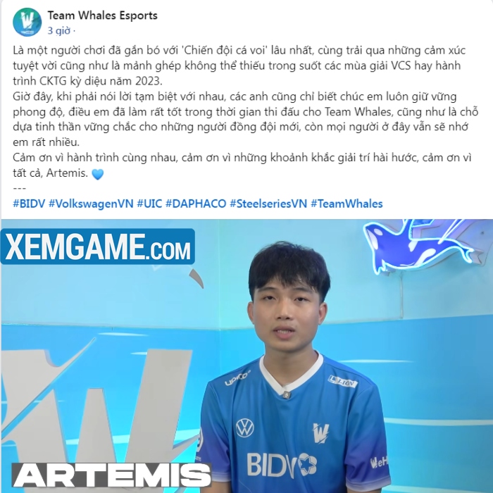 artemis-roi-tw-2025 Artemis chính thức rời Team Whales, ngầm hé lộ bến đỗ mới ở LCP 2025 artemis roi tw 2025