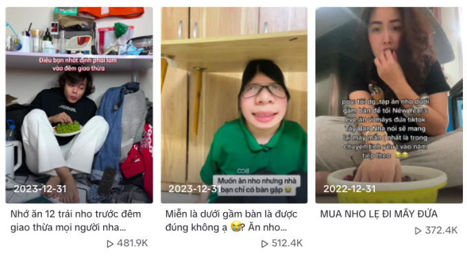 Giải mã trào lưu đầu năm mới: Ăn nho dưới gầm bàn, thắt nơ cho đồ ăn có gì thú vị? - Ảnh 2. Giải mã trào lưu đầu năm mới: Ăn nho dưới gầm bàn, thắt nơ cho đồ ăn có gì thú vị? - Ảnh 2.