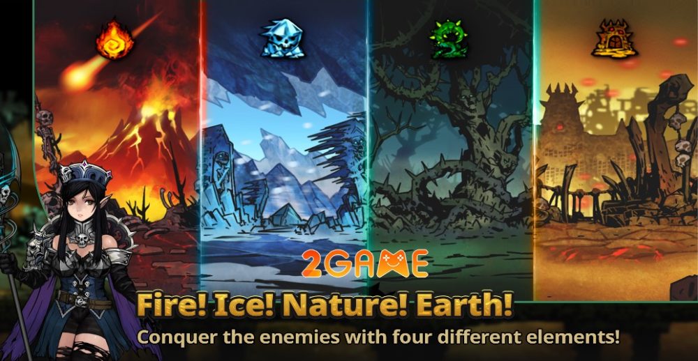 bacchus-shadow-conquer-2 Trong game Bacchus Shadow Conquer sẽ có 4 nguyên tố chính gồm : Lửa, Băng, Dây Leo và Tàn Tích